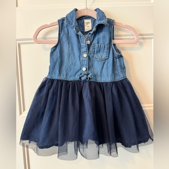 OshKosh B'Gosh Baby/Toddler Denim Tutu Dress Size 18 months - Picture 1 of 5